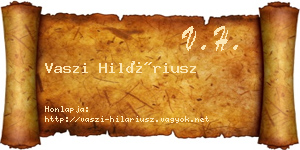 Vaszi Hiláriusz névjegykártya